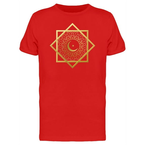 Smartprints Mens Graphic Tee - Islamic Symbol Crescent Moon - Regular Fit 100% Cotton