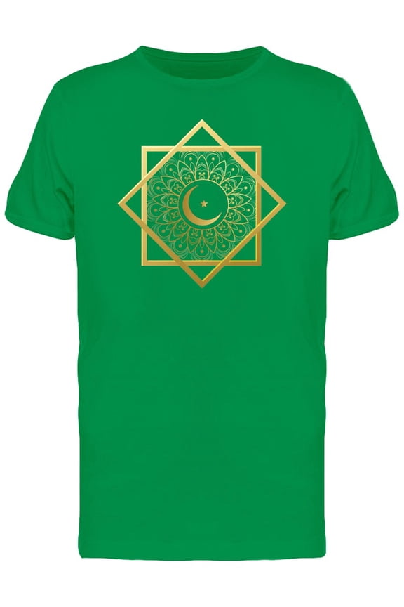 Mens Graphic Tee - Islamic Symbol Crescent Moon - Regular Fit 100% Cotton