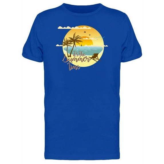 Smartprints Mens Graphic Tee - Its The Summer Time Cool Beach - Regular Fit 100% Cotton