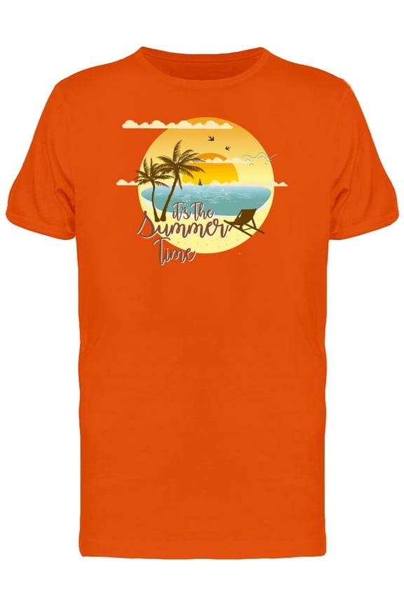 Smartprints Mens Graphic Tee - Its The Summer Time Cool Beach - Regular Fit 100% Cotton