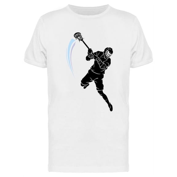 Smartprints Mens Graphic Tee - Lacrosse Leaping Player Design - Regular Fit 100% Cotton