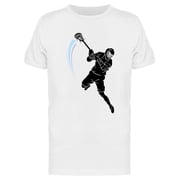Smartprints Mens Graphic Tee - Lacrosse Leaping Player Design - Regular Fit 100% Cotton