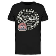 Smartprints Mens Graphic Tee - Logo Track And Field - Regular Fit 100% Cotton