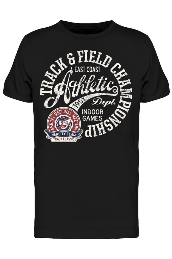 Mens Graphic Tee - Logo Track And Field - Regular Fit 100% Cotton
