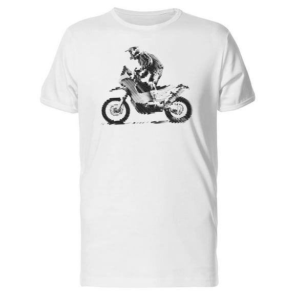 Smartprints Mens Graphic Tee - Moto Sport Grunge Biker Sketch - Regular Fit 100% Cotton