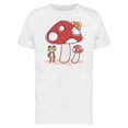 thumbnail image 1 of Smartprints Mens Graphic Tee - Mushroom & Frog Cartoon - Regular Fit 100% Cotton, 1 of 2