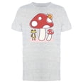 thumbnail image 1 of Smartprints Mens Graphic Tee - Mushroom & Frog Cartoon - Regular Fit 100% Cotton, 1 of 2