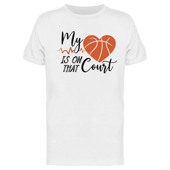 Smartprints Mens Graphic Tee - My Heart Is On That Court - Regular Fit 100% Cotton