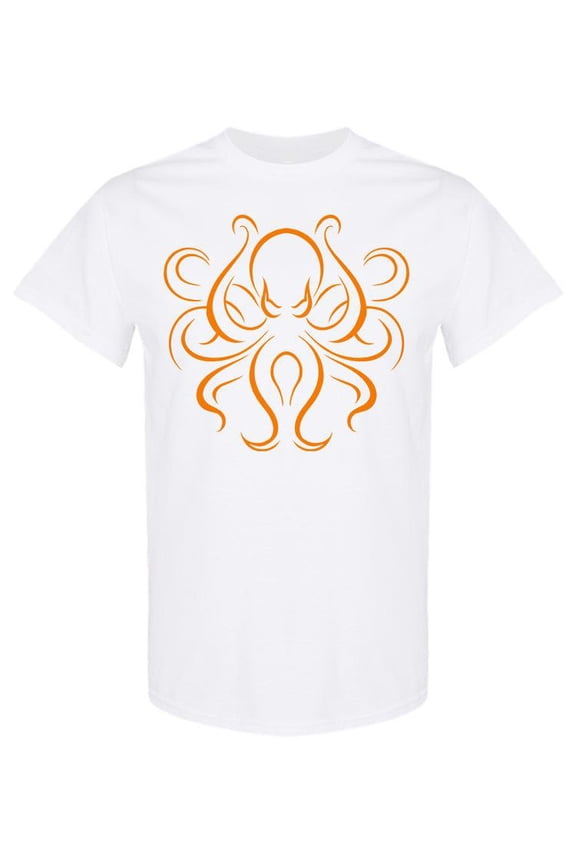 Mens Graphic Tee - Octopus Tribal Tattoo Design - Regular Fit 100% Cotton