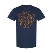 Smartprints Mens Graphic Tee - Octopus Tribal Tattoo Design - Regular Fit 100% Cotton
