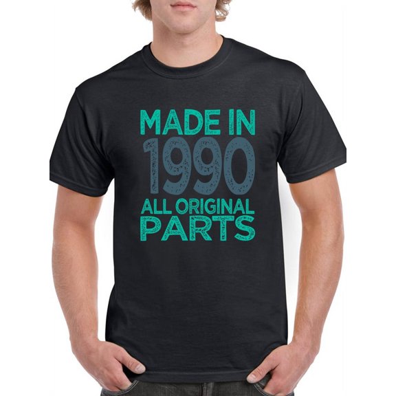Smartprints Mens Graphic Tee - Original Parts Made In 1990 - Regular Fit 100% Cotton