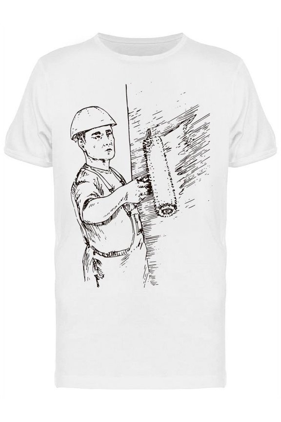 Mens Graphic Tee - Painter Working - Regular Fit 100% Cotton