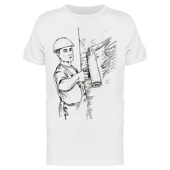 Smartprints Mens Graphic Tee - Painter Working - Regular Fit 100% Cotton