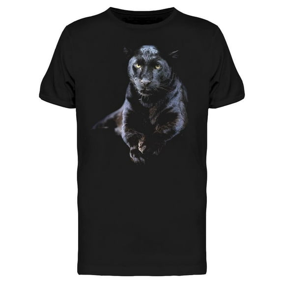 Smartprints Mens Graphic Tee - Panther Lying And Looking Up - Regular Fit 100% Cotton
