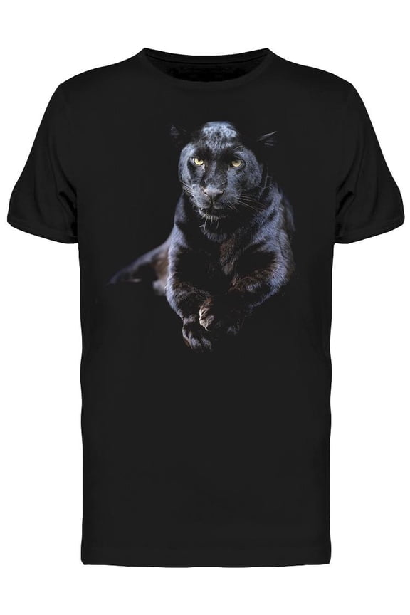 Mens Graphic Tee - Panther Lying And Looking Up - Regular Fit 100% Cotton