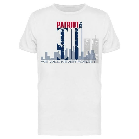 Smartprints Mens Graphic Tee - Patriot Day 9.11 W/Skyline - Regular Fit 100% Cotton