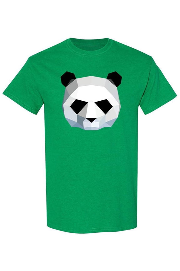 Mens Graphic Tee - Polygonal Panda Head - Regular Fit 100% Cotton
