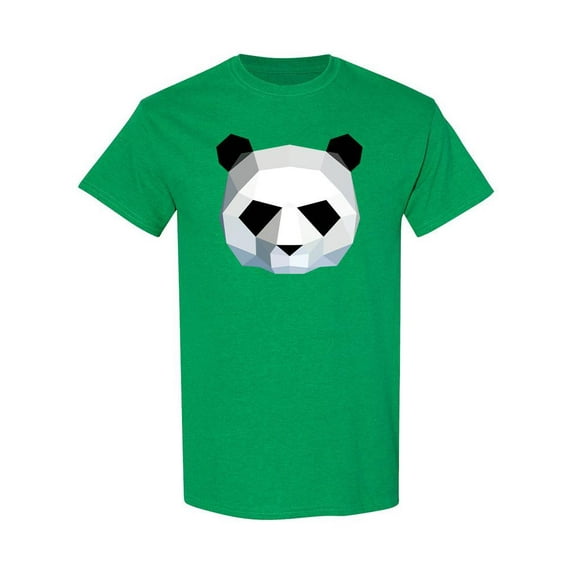 Smartprints Mens Graphic Tee - Polygonal Panda Head - Regular Fit 100% Cotton