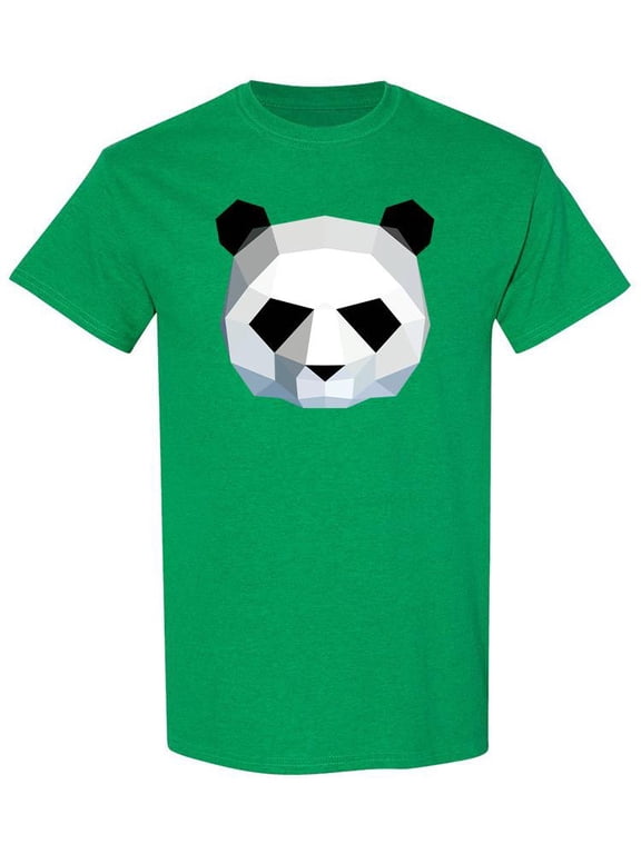 Mens Graphic Tee - Polygonal Panda Head - Regular Fit 100% Cotton