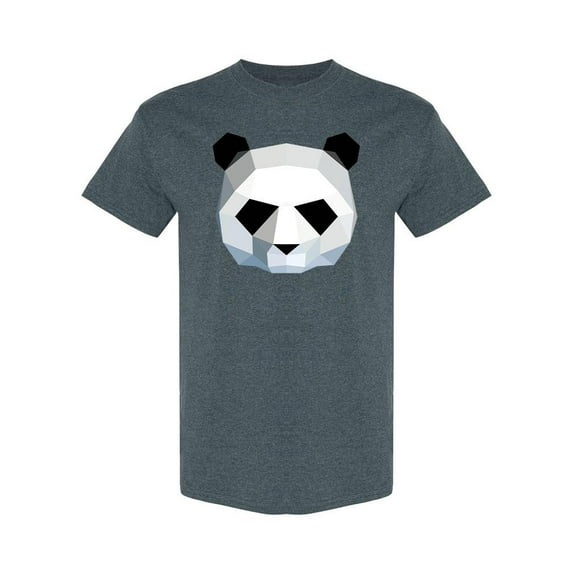 Smartprints Mens Graphic Tee - Polygonal Panda Head - Regular Fit 100% Cotton