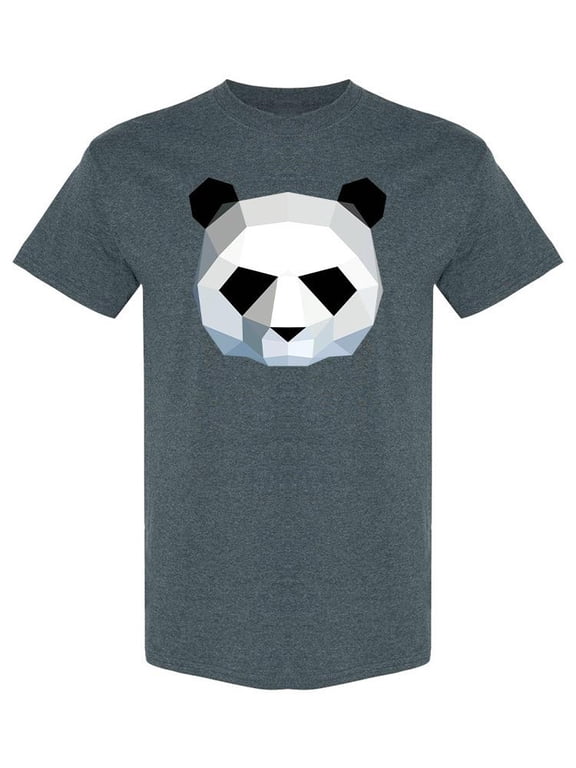 Mens Graphic Tee - Polygonal Panda Head - Regular Fit 100% Cotton