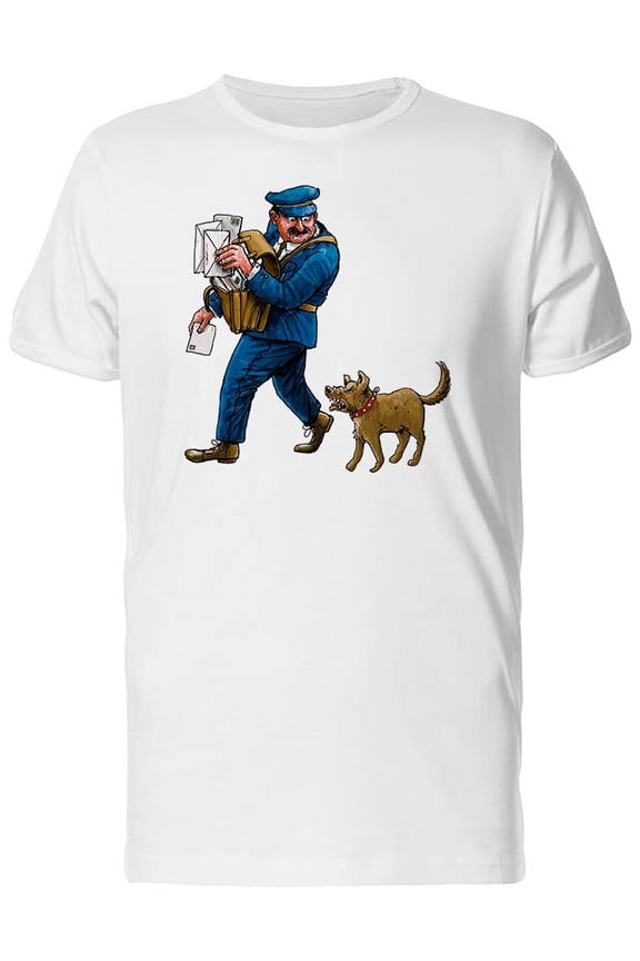 Mens Graphic Tee - Postman & Barking Dog - Regular Fit 100% Cotton