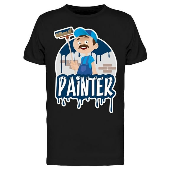 Smartprints Mens Graphic Tee - Professional Man Painter - Regular Fit 100% Cotton