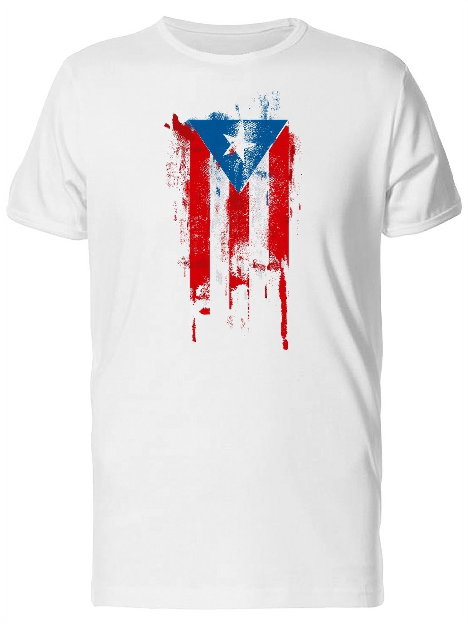 Smartprints Mens Graphic Tee - Puerto Rico Flag - Regular Fit 100% ...