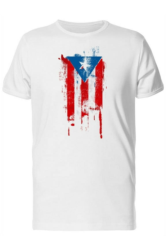 Mens Graphic Tee - Puerto Rico Flag - Regular Fit 100% Cotton