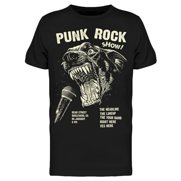 Smartprints Mens Graphic Tee - Punk Rock Dog - Regular Fit 100% Cotton