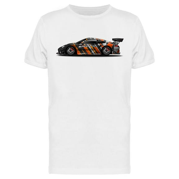 Smartprints Mens Graphic Tee - Racing Sport Car Graphic - Regular Fit 100% Cotton