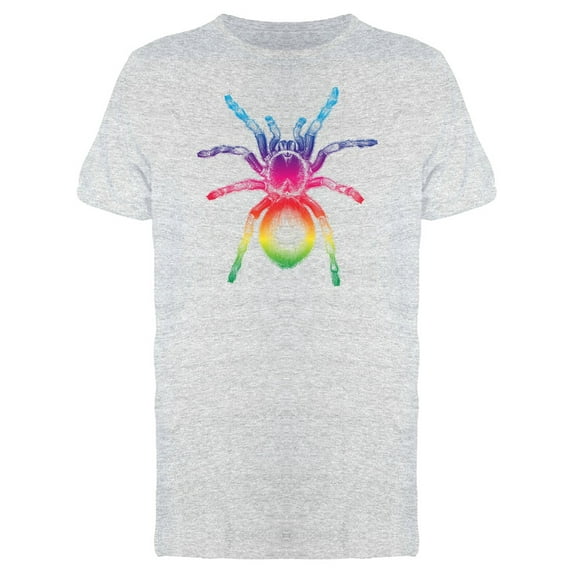 Smartprints Mens Graphic Tee - Rainbow Tarantula - Regular Fit 100% Cotton