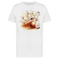 thumbnail image 1 of Smartprints Mens Graphic Tee - Red Bowling Ball Crashing - Regular Fit 100% Cotton, 1 of 2