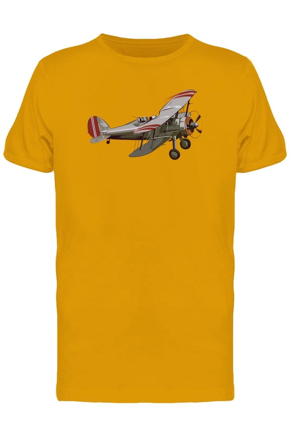 Mens Graphic Tee - Retro Airplane Doodle - Regular Fit 100% Cotton