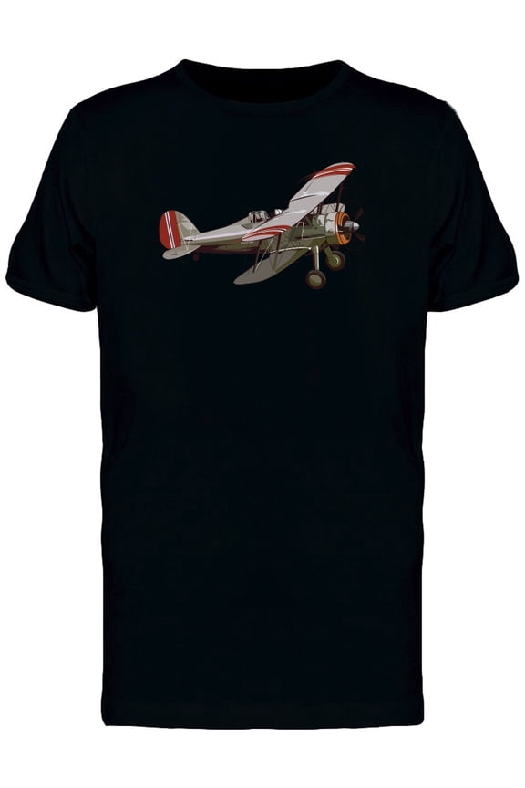 Mens Graphic Tee - Retro Airplane Doodle - Regular Fit 100% Cotton