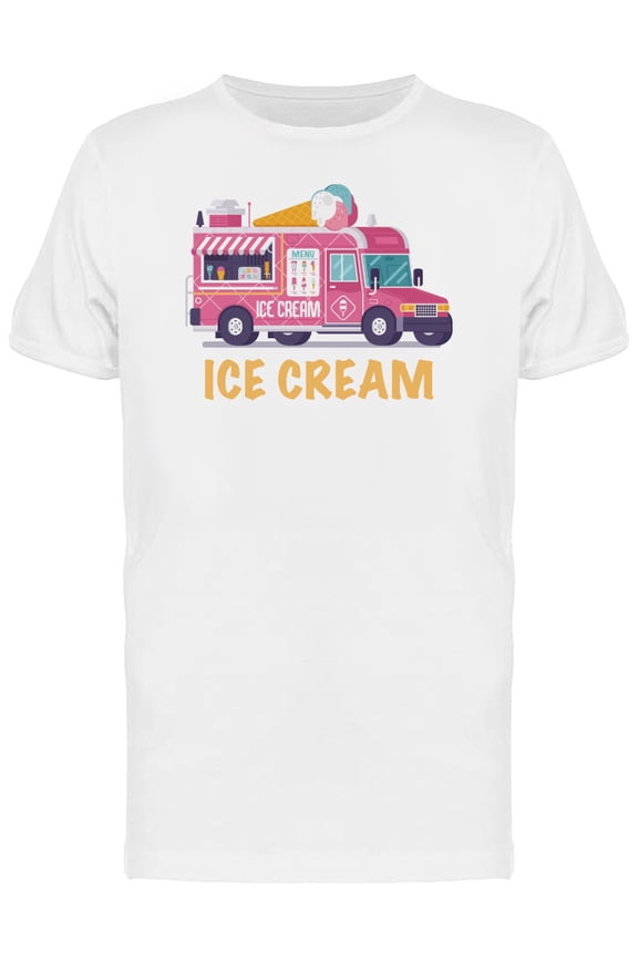 Mens Graphic Tee - Retro Ice Cream Van - Regular Fit 100% Cotton