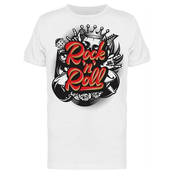 Smartprints Mens Graphic Tee - Rock N Roll Vintage Graphic - Regular Fit 100% Cotton
