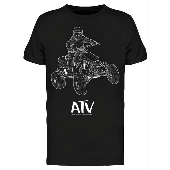 Smartprints Mens Graphic Tee - Shadow Style Atv - Regular Fit 100% Cotton