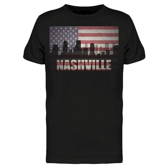 Smartprints Mens Graphic Tee - Silhouette Of The City Nashville - Regular Fit 100% Cotton