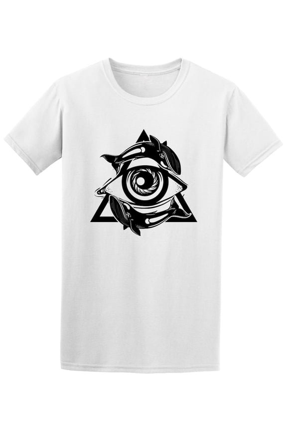 Mens Graphic Tee - Spiritual All Seeing Eye Pyramid - Regular Fit 100% Cotton