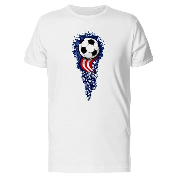 Smartprints Mens Graphic Tee - Stars And Stripes Soccer Ball - Regular Fit 100% Cotton