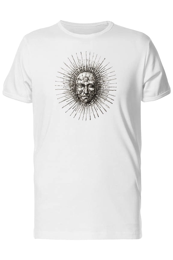 Mens Graphic Tee - Sun Face Goth Sketch - Regular Fit 100% Cotton