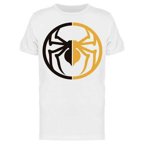 Smartprints Mens Graphic Tee - Symmetrical Yellow/black Spider - Regular Fit 100% Cotton