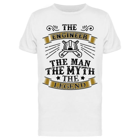 Smartprints Mens Graphic Tee - The Engineer The Man The Legend - Regular Fit 100% Cotton