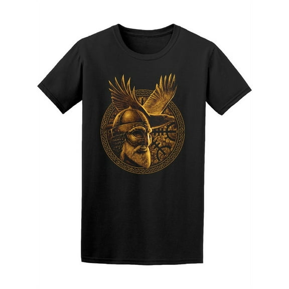 Smartprints Mens Graphic Tee - Viking Warrior Odin - Regular Fit 100% Cotton