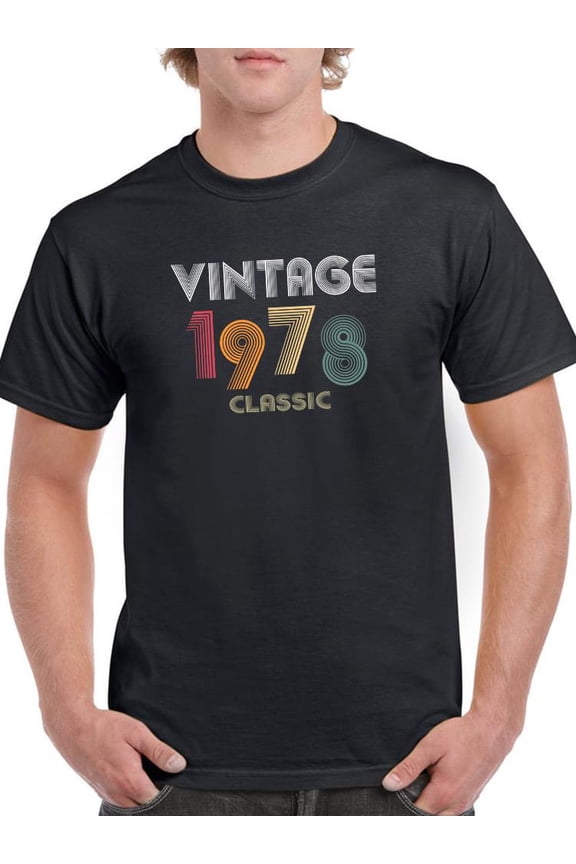 Mens Graphic Tee - Vintage 1978 Classic - Regular Fit 100% Cotton