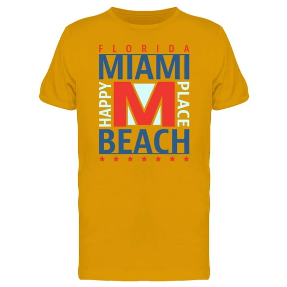 Smartprints Mens Graphic Tee - Vintage Miami Beach USA Graphic - Regular Fit 100% Cotton