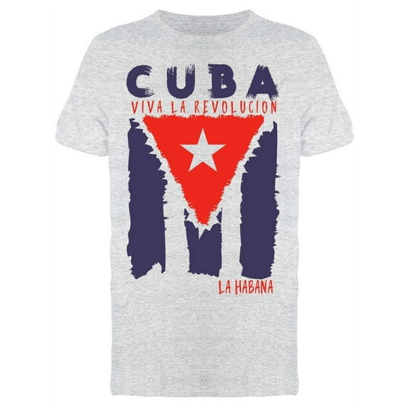Smartprints Mens Graphic Tee - Viva Cuba Quote - Regular Fit 100% Cotton