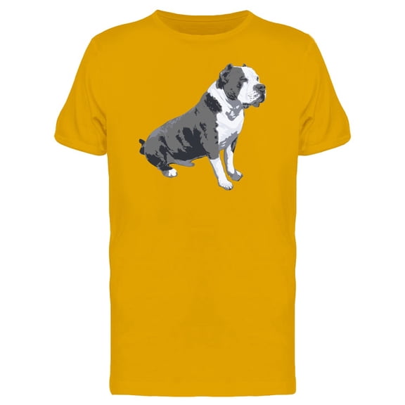 Smartprints Mens Graphic Tee - Watercolor American Bully Dog - Regular Fit 100% Cotton
