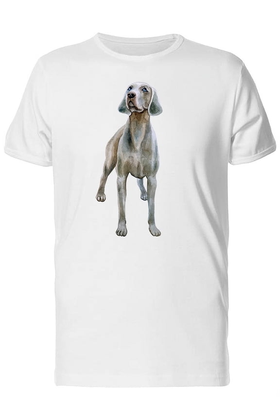 Mens Graphic Tee - Watercolor Weimaraner Dog - Regular Fit 100% Cotton
